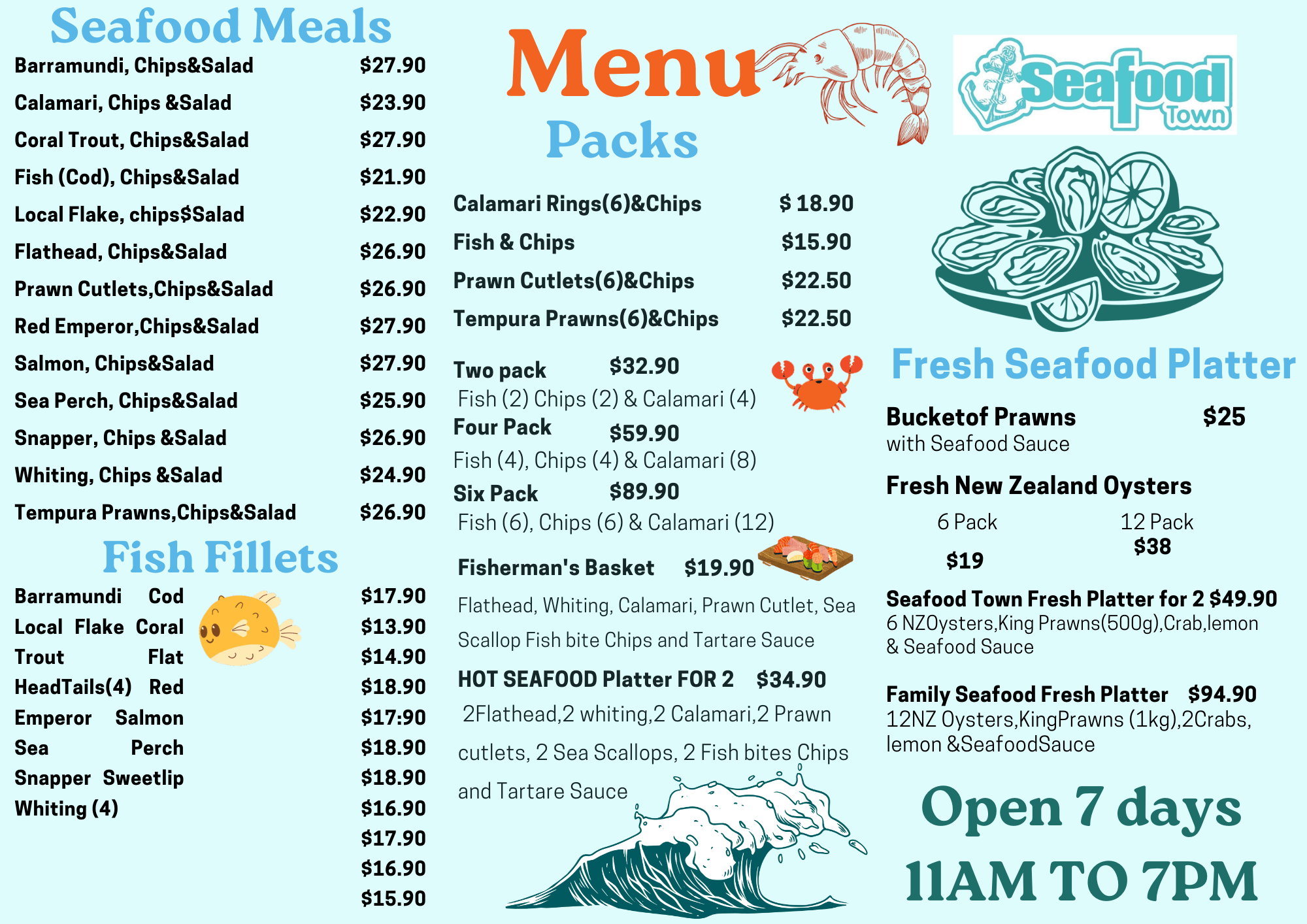 Seafood Town Menu